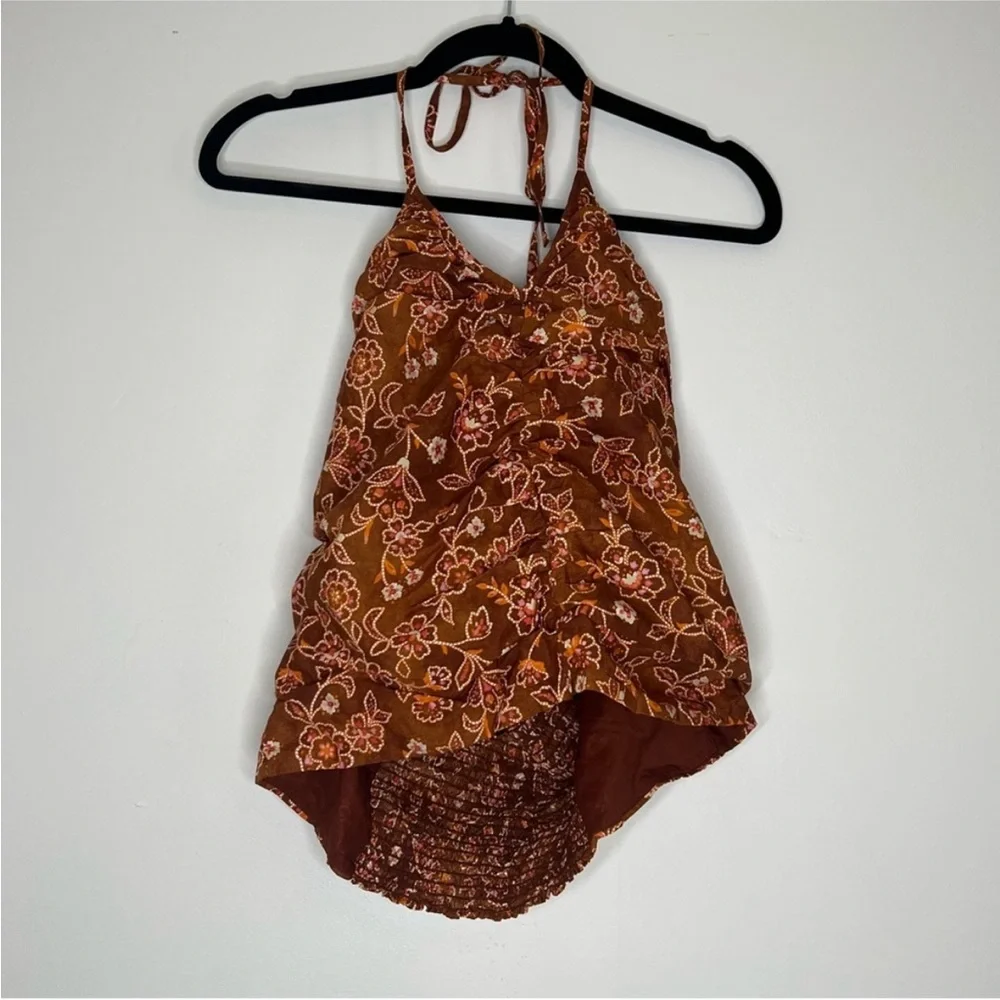 J. Crew V-neck halter top in vintage vines